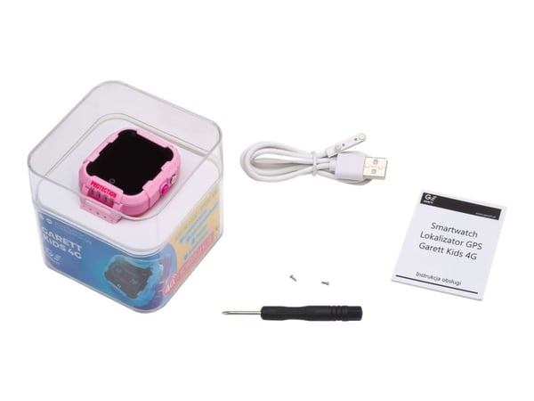 Garett Kids 4G - Rosa - smartklokke med stropp - gummi - display 1.4" - 4 GB - Wi-Fi, Bluetooth - 4G