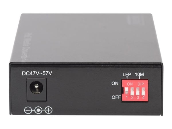 DIGITUS Professional DN-82140 - Valokuitumuuntamo - GigE - 10Base-T, 100Base-TX, 1000Base-T, 1000Base-X - RJ-45 / SFP (mini-GBIC) - enintään 80 km