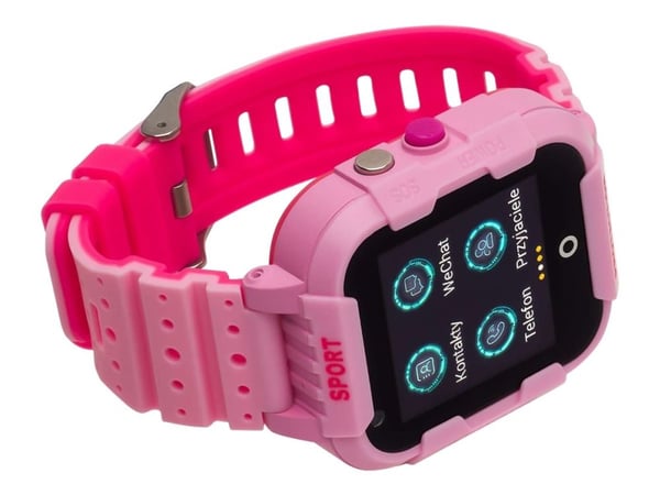 Garett Kids 4G - Rosa - smartklokke med stropp - gummi - display 1.4" - 4 GB - Wi-Fi, Bluetooth - 4G