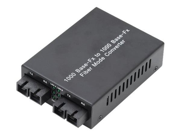 DIGITUS Professional DN-82124 - Medieomformer - 1GbE - 1000Base-SX - SC flermodus / SC-enkeltmodus - opp til 20 km - 850 nm / 1310 nm