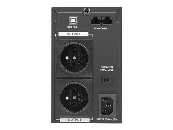 Armac Office Interactive 1000F - UPS - AC 145 - 290 V - 650 watt - 1000 VA - 2 x batteri - blysyre - 7 Ah - USB - utgangskontakter: 3