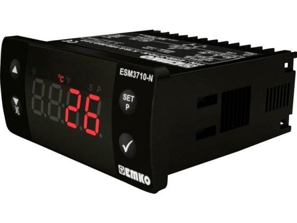 Emko ESM-3710-N.5.10.0.1/00.00/2.0.0.0.0 2-pisteohjaus Lämpötilan säädin K 0 - 999 °C Rele 16 A (L x S x K) 65 x 76 x 35 mm
