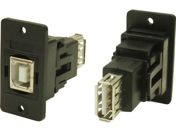 USB-pinneadapter: tilkobling USB-kontakt type B til USB-kontakt type A, innebygd USB-bøsning type B - USB-bøsning type A, CP30607NX Cliff (1 stk.)