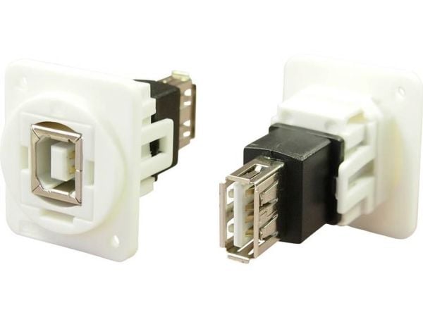 USB-liitin Adapteri, liitäntä, uppoasennus USB-pistorasia tyyppi B - USB-pistorasia tyyppi A. CP30207NXW Cliff Sisältö: 1 kpl