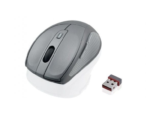 iBOX Swift pro - Mus - optisk - 5 knapper - trådløs - RF - USB trådløs mottaker - grå