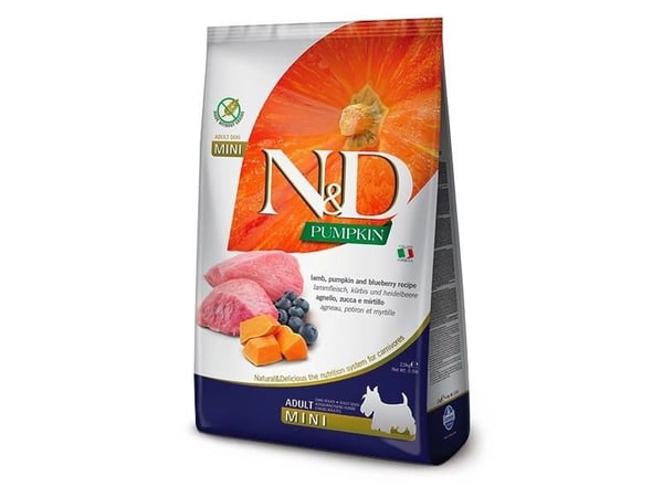 Farmina Pet Food N&D Pumpkin, Voksen, Mini (5 - 10kg), Blåbær, Lam, Gresskar, 7 kg