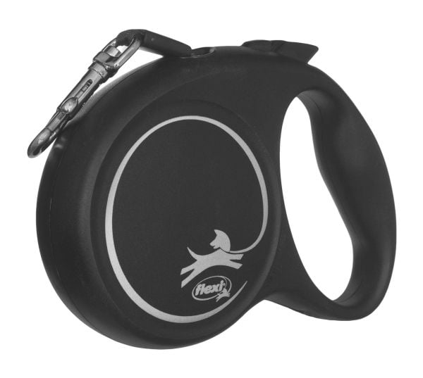 flexi Black Design M bånd 5 m, 25 kg, sort
