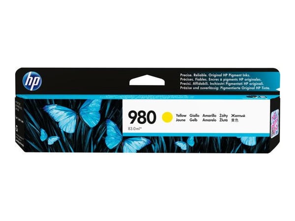 HP 980, alkuperäinen keltainen mustekasetti, Perusvärintuotto, Keltainen, Väriainepohjainen muste, 1 kpl, 6600 sivua