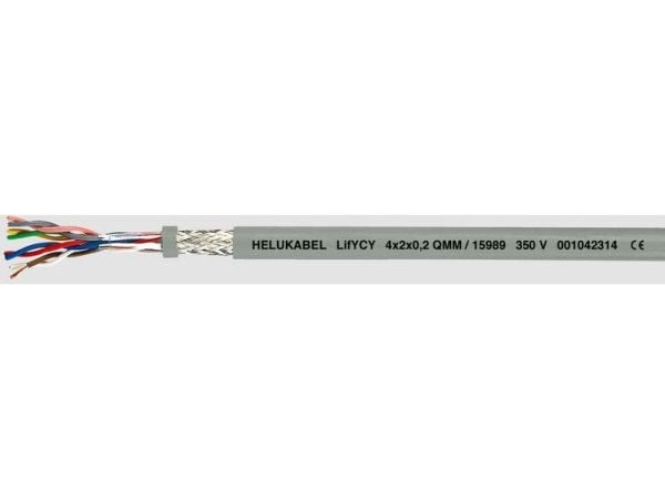 Helukabel 15987-50 Datakaapeli LifYCY 2 x 2 x 0,20 mm² Harmaa 50 m