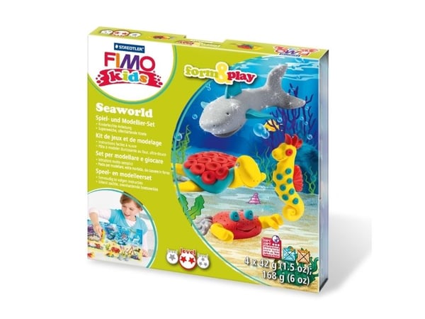 Staedtler FIMO kids 8034, Modellera, Grå, Röd, Turkos, Gul, Barn, 4 styck, 4 färger, 42 g
