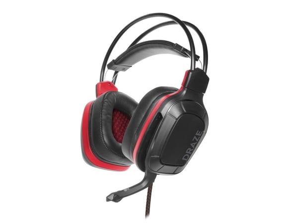 SPEEDLINK Draze Gaming, Koblet med ledninger (ikke trådløs), Spilling, 20 - 10000 Hz, 295 g, Hodesett, Sort, Rød