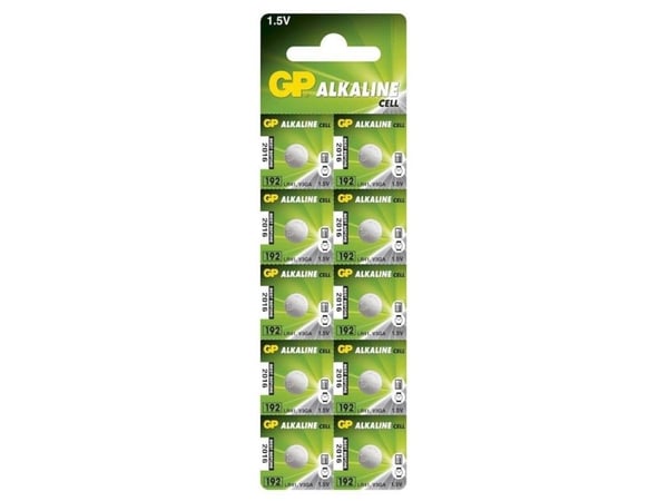 GP knappcellsbatteri LR 41 1,5 V, 10 st Alkali-mangan GP192ASTD533C10 GP knappcellsbatteri LR 41 1,5 V, 10 st Alkali-mangan GP192ASTD533C10