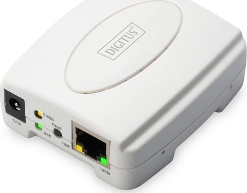 DIGITUS Fast Ethernet -tulostuspalvelin DN-13003-2 - Udskriftsserver - USB 2.0 - 100Mb LAN - 100Base-TX