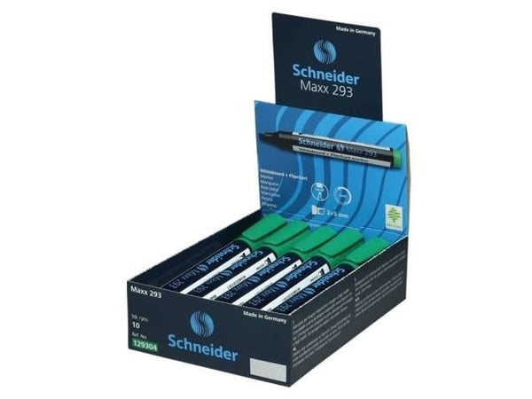 Schneider skriveredskaper Maxx 293, 10 stk, Grøn, Mejselspids, Rund, Mellem, 2 mm