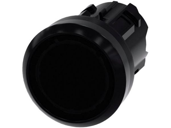 Siemens 3SU10010AB100AA0 3SU1001-0AB10-0AA0 Kevyt painike Eturengas muovi, Pyöreä painike Musta 1 kpl