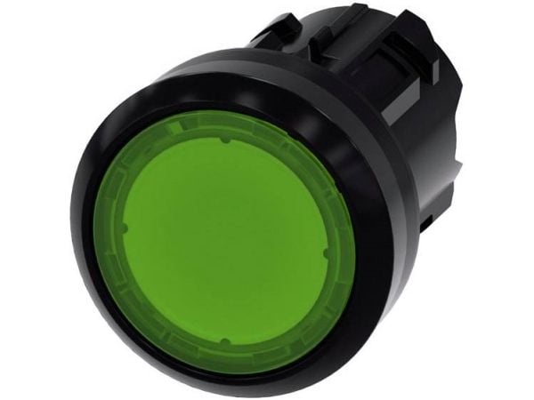 Merkkivalo 22mm pyöreä muovinen vihreä litteä Painike estetty Syg 3SU1001-0AD40-0AA0:na