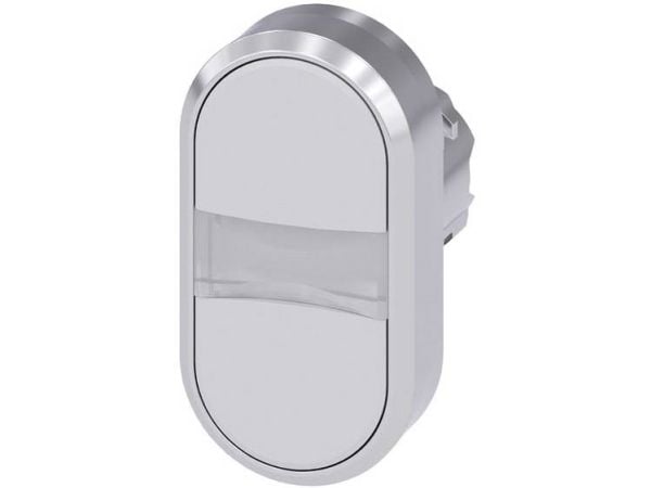 Siemens 3SU10503AB660AA0 3SU1050-3AB66-0AA0 Kaksoispainike Eturengas metallia, kiiltävä Painike hopea, valkoinen 1 kpl
