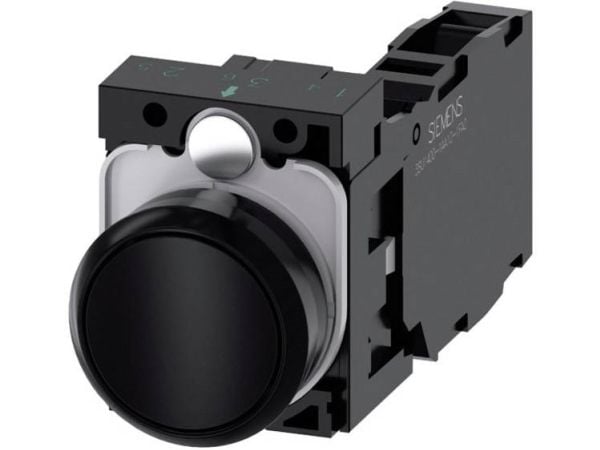 Siemens 3SU11000AB101FA0 3SU1100-0AB10-1FA0 Trykknap Frontring plastic, Rund Knap Sort 1 stk