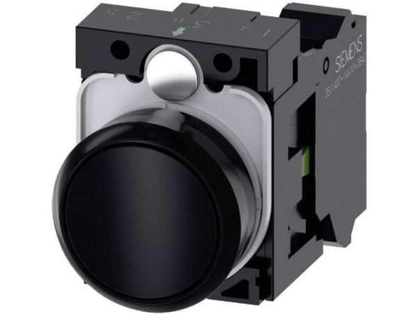 Siemens 3SU1100-0AB10-3BA0, Muovi, Musta, 500 V, 30 mm, 60,7 mm, 40 mm