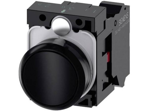 Siemens 3SU11000AB103CA0 3SU1100-0AB10-3CA0 Trykknap Frontring plastic, Rund Knap Sort 1 stk