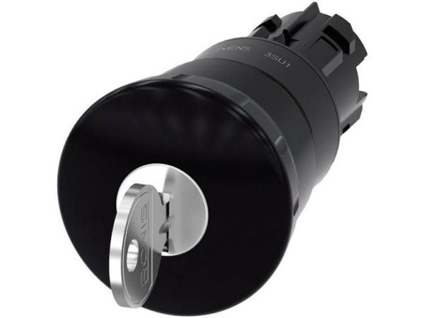 Siemens 3SU10001HG100AA0 3SU1000-1HG10-0AA0 Painike Painike Musta Avaimen vapautus 1 kpl