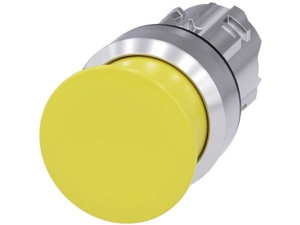 Siemens 3SU1050-1AD30-0AA0 Tryckknapp Frontring metall, högglans Knapp Silver, Gul 1 st