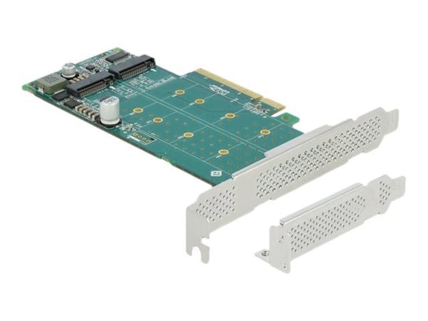 Delock PCI Express x8-kort til 2 x intern NVMe M.2-nøkkel M - Bifurkasjon - Lagringskontroll - M.2 - M.2 NVMe-kort lavprofil - PCIe 4.0 x8