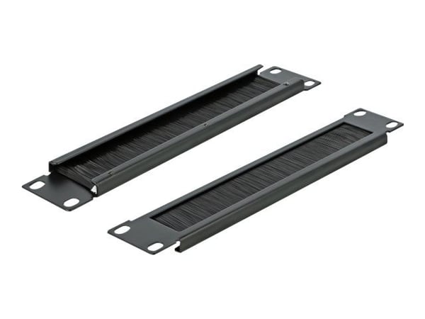 Delock Cable Management Brush Strip - Rackbørstestripe - svart - 1U - 10"