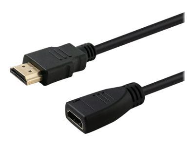 SAVIO CL-132 - High Speed - HDMI-forlengelseskabel med Ethernet - HDMI hann til HDMI hunn - 1 m - skjermet - svart - 4K-støtte