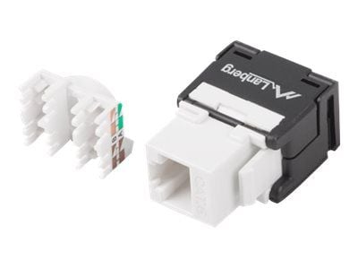 Lanberg KSU6-2000 - Modulinnlegg - CAT 6 - UTP - RJ-45 - hvit, svart