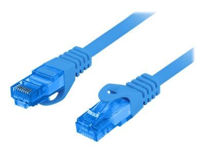 Lanberg - Koblingskabel - RJ-45 (hann) til RJ-45 (hann) - SFTP - CAT 6a - formstøpt, uten hindringer, flertrådet - blå, RAL 5012