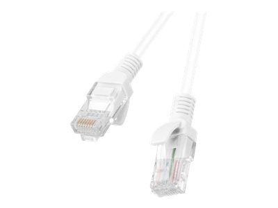 Lanberg - Koblingskabel - RJ-45 (hann) til RJ-45 (hann) - 4.8 mm - UTP - CAT 5/5e - formstøpt, uten hindringer, flertrådet - hvit, RAL 9010
