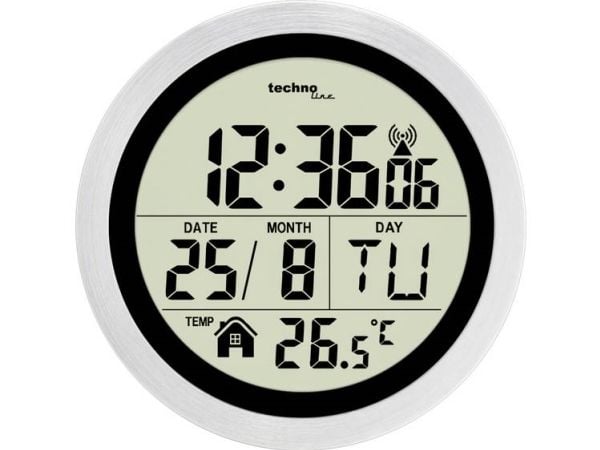 Technoline WT 3005, Vegg, Digital clock, Sirkel, Sort, Hvit, Voksne, AAA Mignon LR03