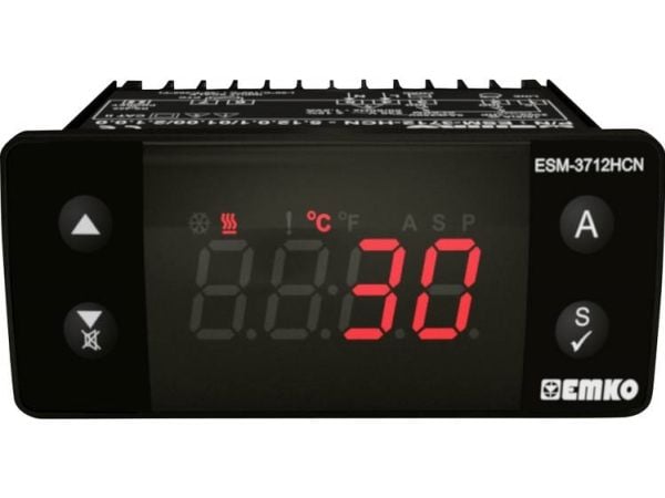 Emko ESM-3712-HCN.8.12.0.1/01.00/2.0.0.0 2-punkts reglering temperaturregulator PTC -50 till 130 °C relä 16 A, relä 5 A (L x B x H) 65 x 76 x 35 mm