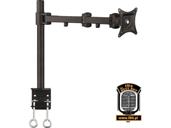 ART L-01 - Monteringssett (skrivebordsklemmemontering, stang, monteringsplate, dobbelt svivelarm) - for LCD-skjerm - aluminium, stål, kobber - svar...