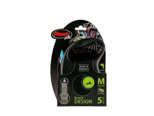 Flexi Automatisk snor Black Design M 5 m, Blå