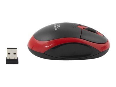 Titanum VULTURE - Mus - optisk - 3 knapper - trådløs - 2.4 GHz - USB trådløs mottaker - rød