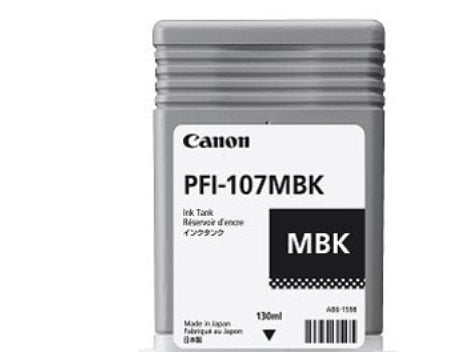 Canon PFI-107 MBK - 130 ml - mattsvart - original - bläcktank - för imagePROGRAF iPF670, iPF680, iPF685, iPF770, iPF780, iPF785