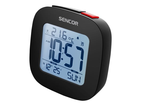 Sencor SDC 1200 B, Digitaalinen herätyskello, Neliö, Musta, 0 - 60 °C, F, °C, Summeri