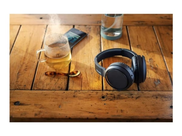 Philips TAH5205BK - Hodetelefoner med mikrofon - full størrelse - Bluetooth - trådløs - svart