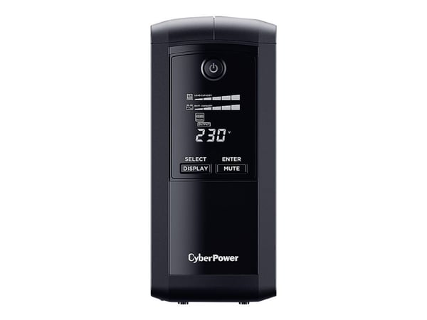 CyberPower Value Pro VP1000EILCD - UPS - AC 230 V - 550 watt - 1000 VA - enkeltfase - RS-232, USB - utgangskontakter: 6 - svart