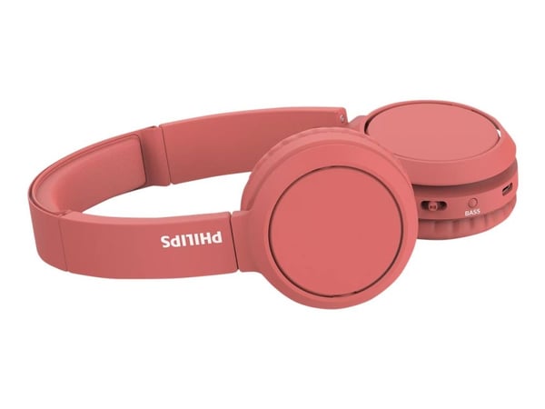 Philips TAH4205RD - Hodetelefoner med mikrofon - on-ear - Bluetooth - trådløs - lydisolerende - rød