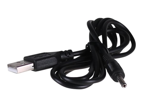 Akyga AK-DC-03 - USB/strøm-kabel - USB (hann) til 3,5 x 1,35 mm DC-jakk (hann) - 80 cm - svart