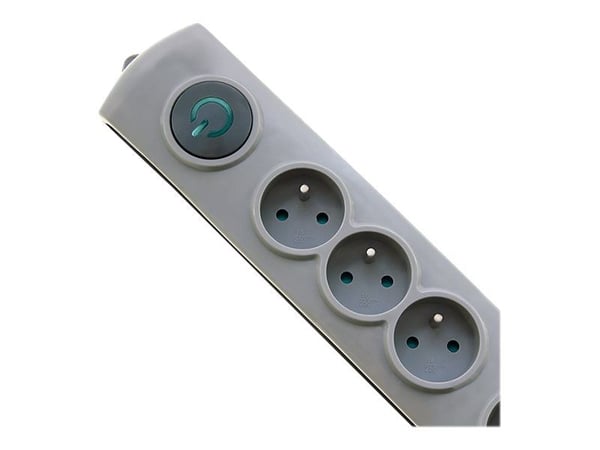 Qoltec Quick Switch - Strømstødsbeskytter - AC 230 V - 3680 Watt - output-stikforbindelser: 4 - 1.5 m ledning - grå