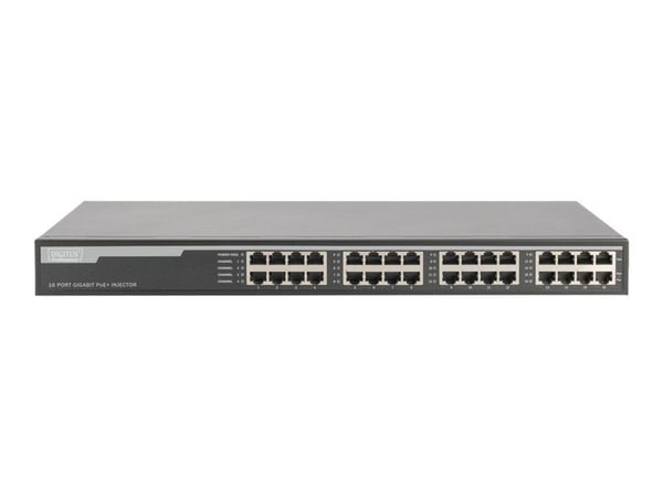 DIGITUS DN-95116 - Strøminjektor (rackmonterbar/ekstern) - AC 100-240 V - 250 watt - utgangskontakter: 16 - 1U - 19"