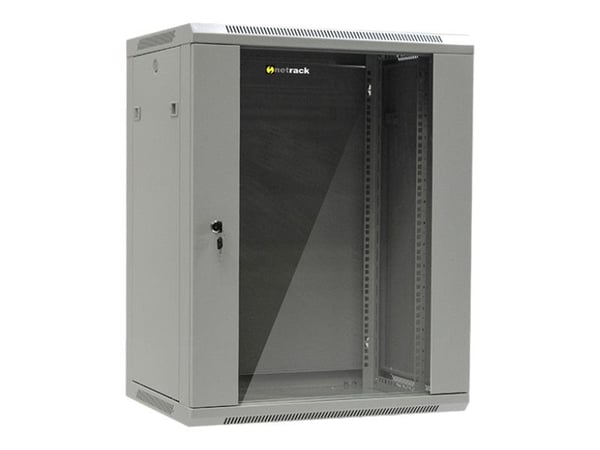 Netrack - Rack skåp - väggmontering - grå - 15U - 19"