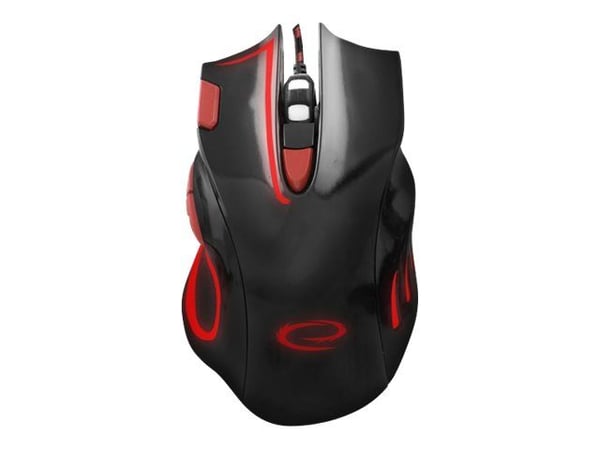 extreme MX401 HAWK - Mus - högerhänt - optisk - 7 knappar - kabelansluten - USB - svart-röd