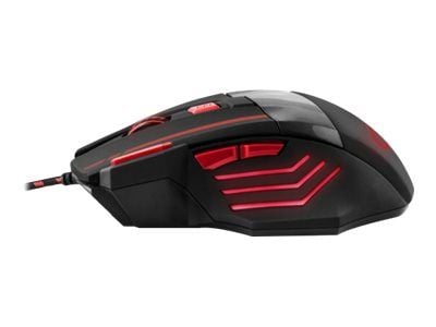 Esperanza MX201 WOLF - Mus - høyrehendt - optisk - 7 knapper - kablet - USB - rød