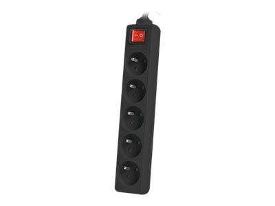 Lanberg PS1-05E-0300-BK, 3 m, Sisätila, Tyyppi E, IP20, Roisketiivis, Kupari Lanberg PS1-05E-0300-BK, 3 m, Sisätila, Tyyppi E, IP20, Roisketiivis, Kupari