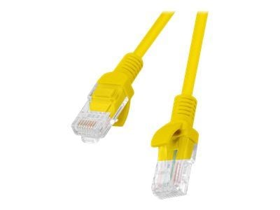 Lanberg - Koblingskabel - RJ-45 (hann) til RJ-45 (hann) - UTP - CAT 5e - formstøpt, uten hindringer, flertrådet - gul, RAL 1016 (en pakke 10)